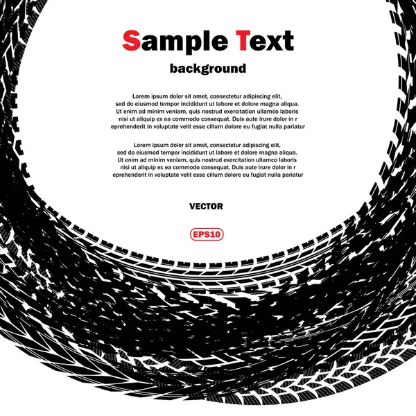 Traces de pneus avec texte — Image vectorielle