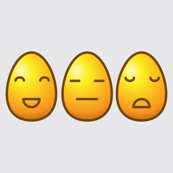 Emoticones de huevo de Pascua — Vector de stock