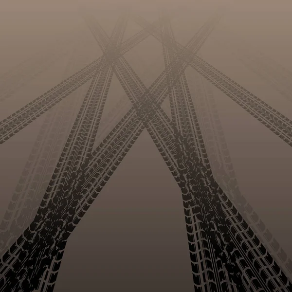 Trois silhouettes de traces de pneus — Image vectorielle