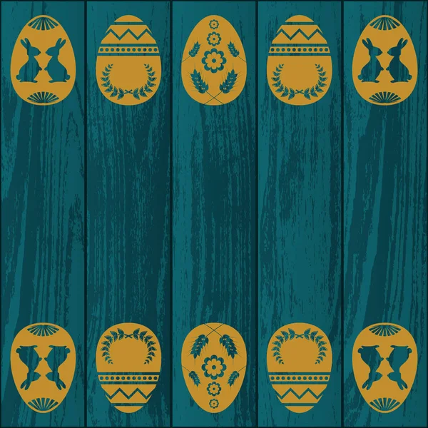 Textura de madera azul con huevos — Archivo Imágenes Vectoriales