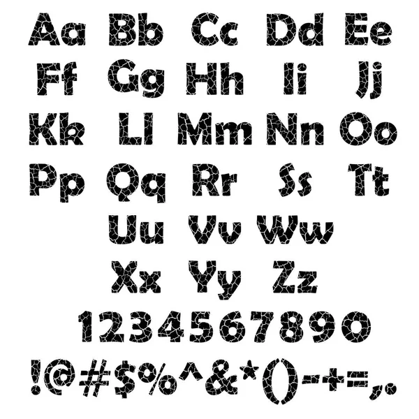 Gebarsten alfabet set — Stockvector