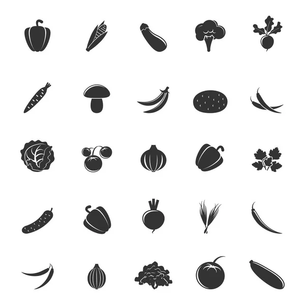 Gray vegetable silhouettes — Stock Vector
