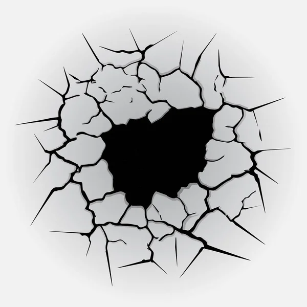 裂纹圆孔 — 图库矢量图片