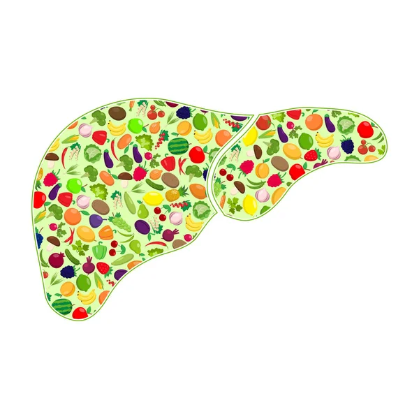 Liver healthy silhouette — Stock Vector