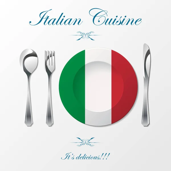 Couverts de cuisine italienne — Image vectorielle