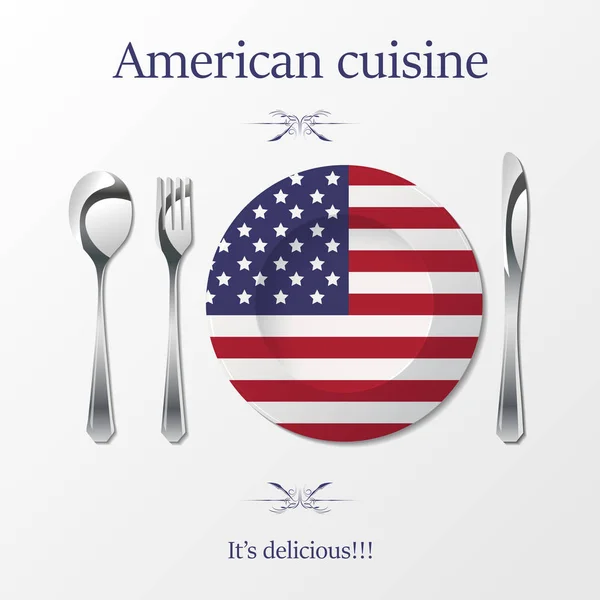 Posate cucina americana — Vettoriale Stock