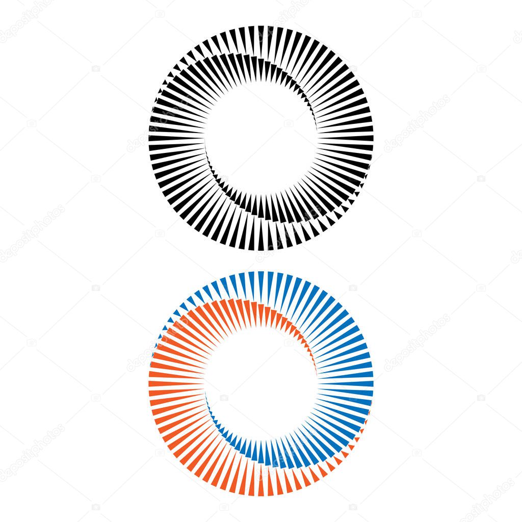 Two abstract spirals