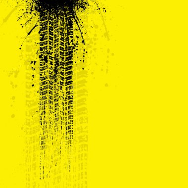 Grunge tire tracks banner yellow clipart