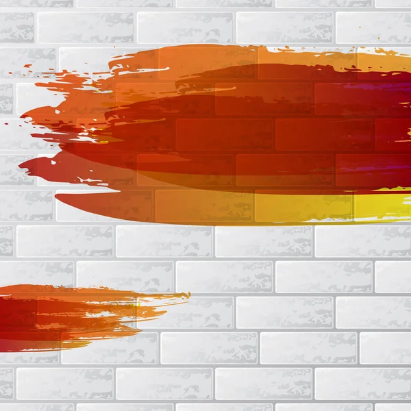 Warm painted brick wall — Stock Vector