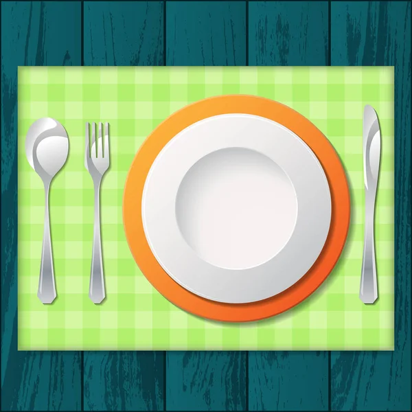 Cutlery with tissue — Stock Vector