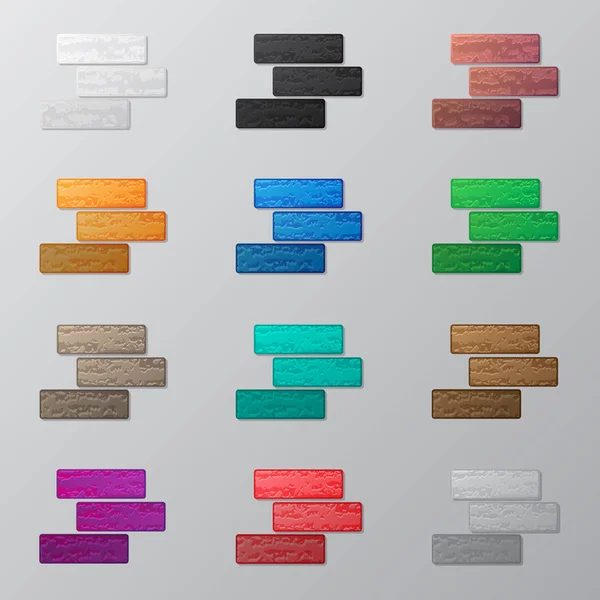 Set di mattoni colorati — Vettoriale Stock