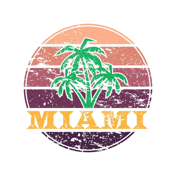 Miami etichetta colorata — Vettoriale Stock