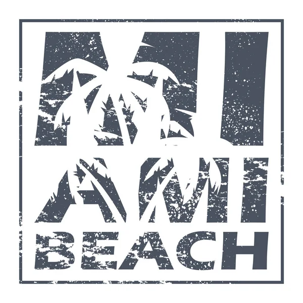 Affiche plage Miami — Image vectorielle