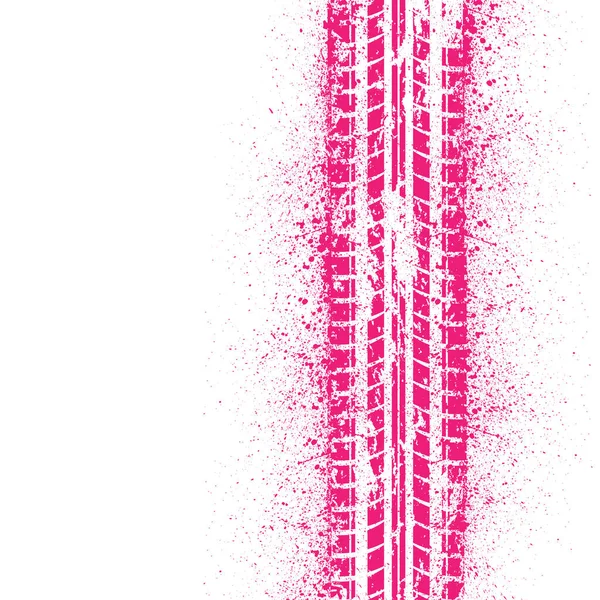Tinta rosa pista de neumáticos — Archivo Imágenes Vectoriales