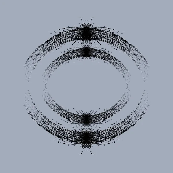 Grunge Circle Reifenspuren — Stockvektor