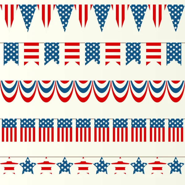 Rubans drapeau des États-Unis — Image vectorielle