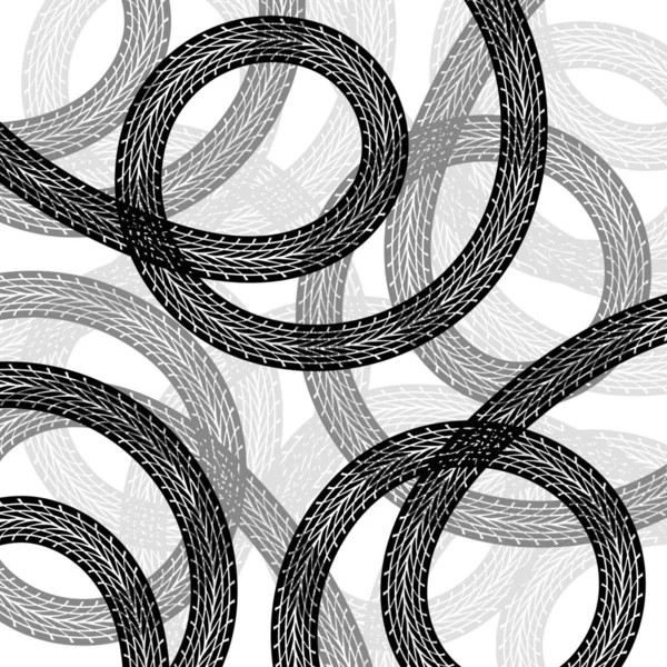 Schwarze Spiralreifenspuren — Stockvektor