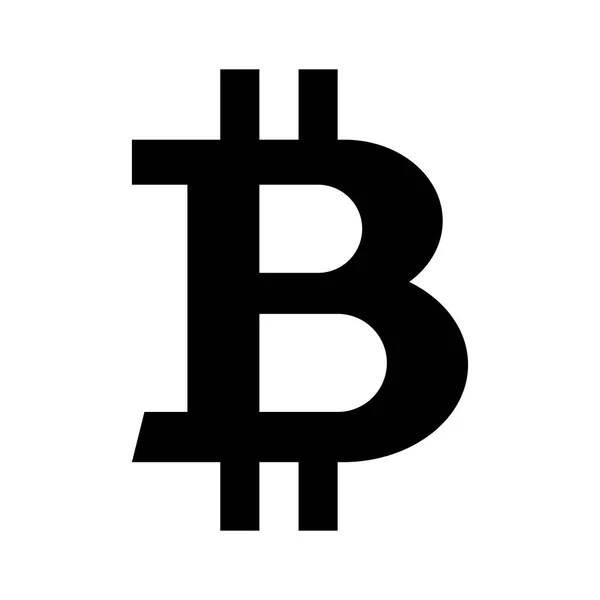 Bitcoin negro símbolo — Vector de stock