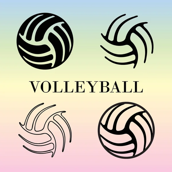 Uppsättning av volleyboll tecken — Stock vektor