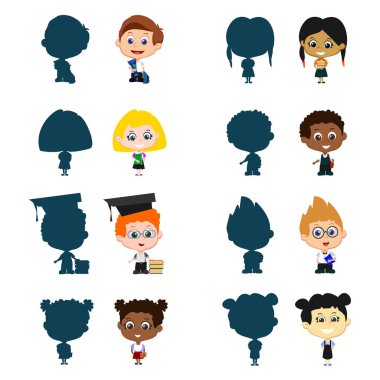 Çocuk siluetleri ile