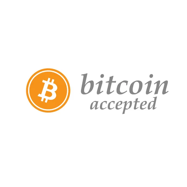 Bitcoin geaccepteerd teken — Stockvector