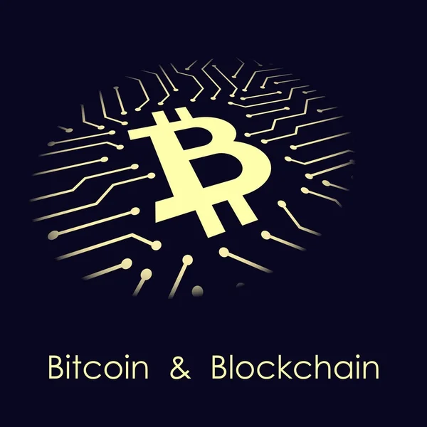 Bitcoin blockchain banner — Stockvector