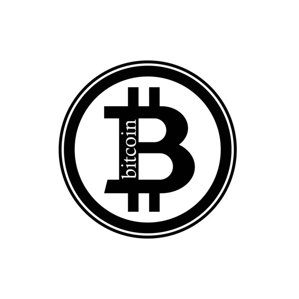 Zwarte bitcoin munt — Stockvector