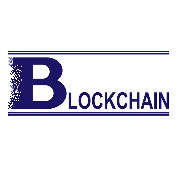 Modrá blockchain text — Stockový vektor