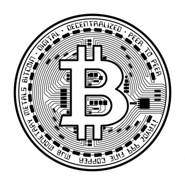 Bitcoin para siyah siluet