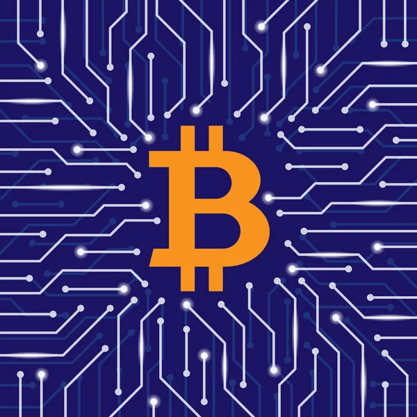 Bitcoin blockchain fondo de pantalla — Vector de stock