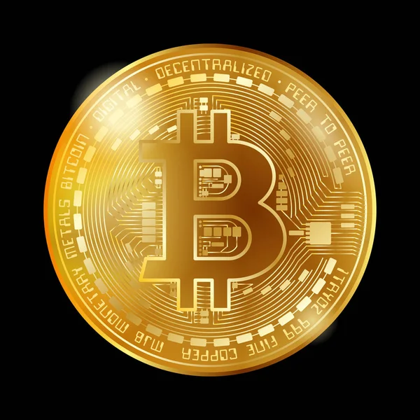 Bitcoin pièce d'or — Image vectorielle