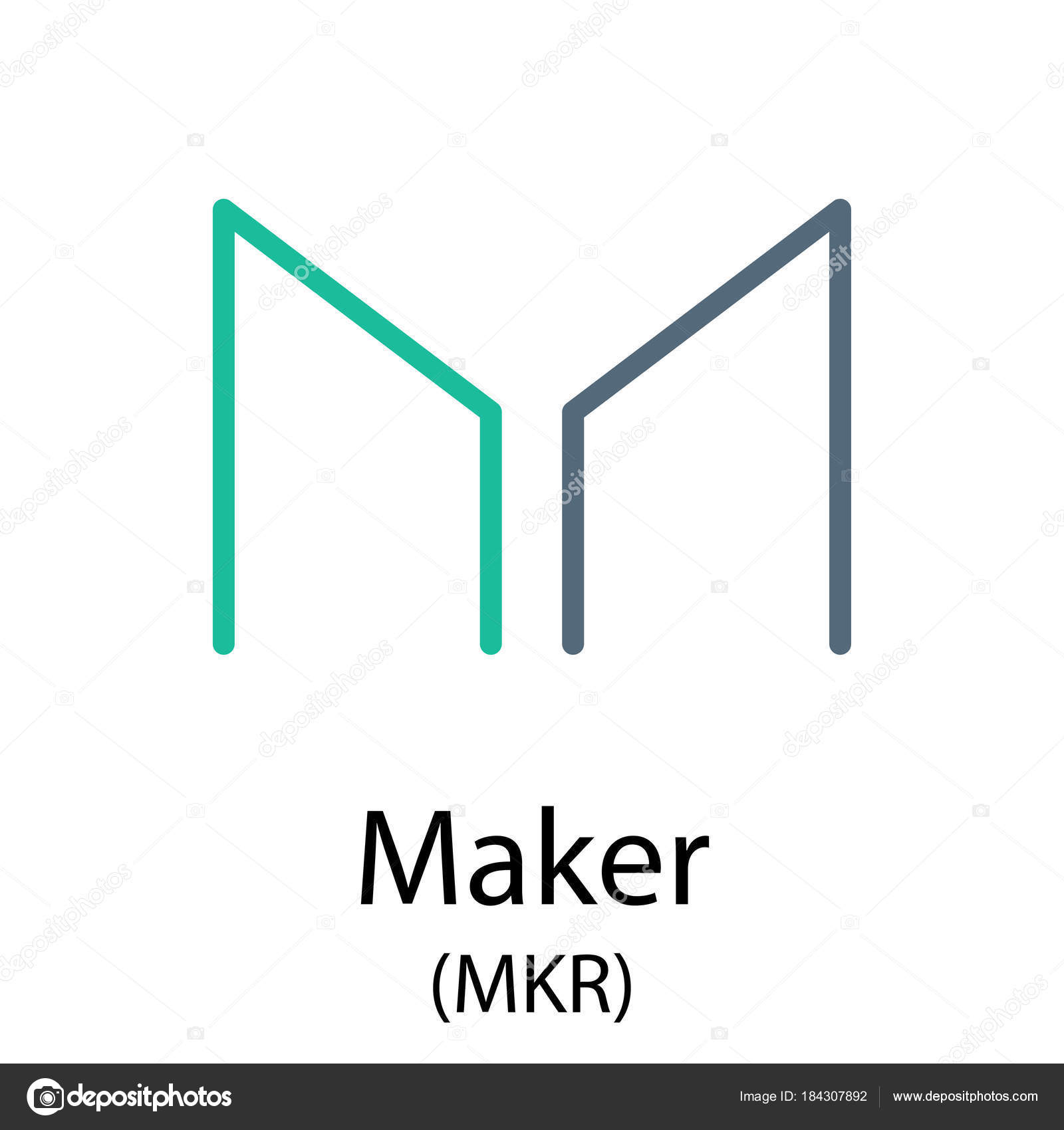 Maker cryptocurrency symbol Stock Vector by ©longquattro 184307892