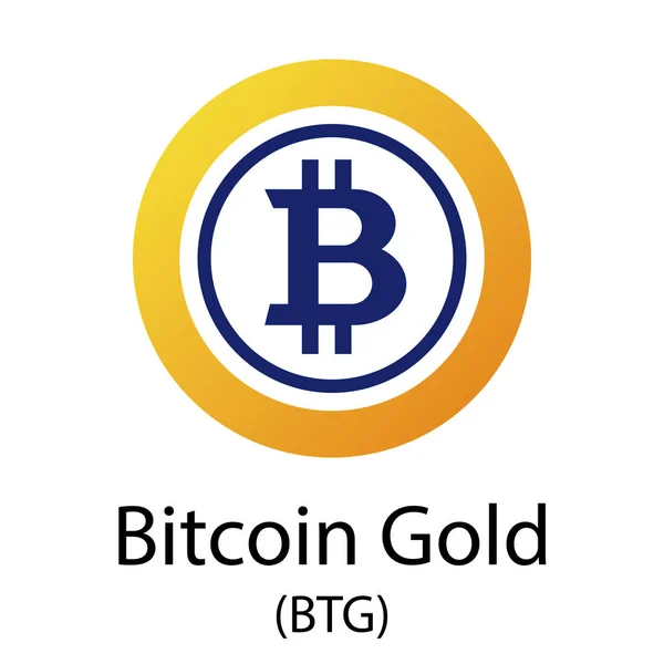 Символ криптовалюты Bitcoin Gold — стоковый вектор