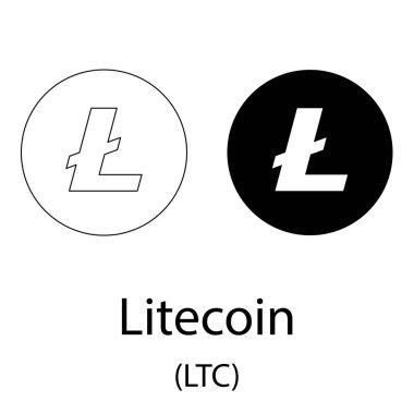 Litecoin siyah siluet