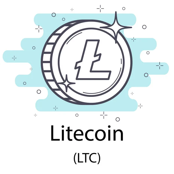Moeda de contorno Litecoin —  Vetores de Stock
