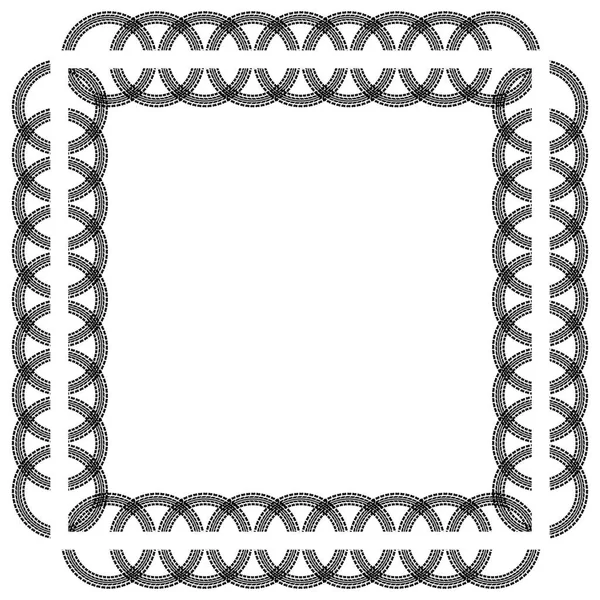 Traces de pneus carrés cadre — Image vectorielle