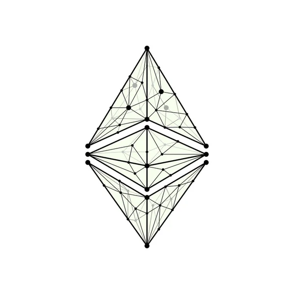 Ethereum silhouette contour classique — Image vectorielle