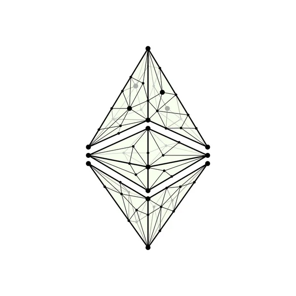Ethereum klasický obrys siluety — Stockový vektor