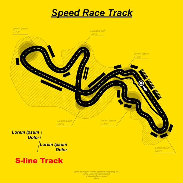 Speedline Spur Hintergrund gelb — Stockvektor