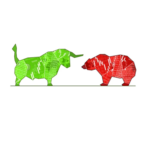 Ours abstrait et taureau — Image vectorielle