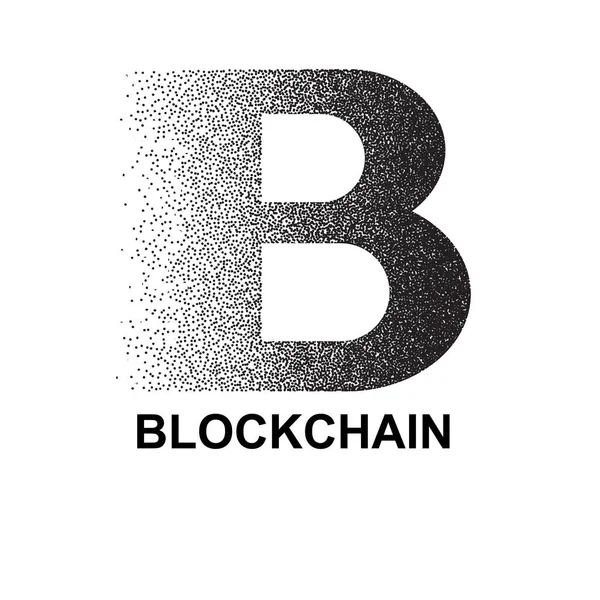 Stipple blockchain symbool — Stockvector