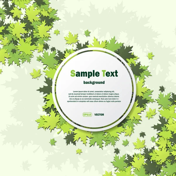 Cadre blanc avec feuilles vertes — Image vectorielle