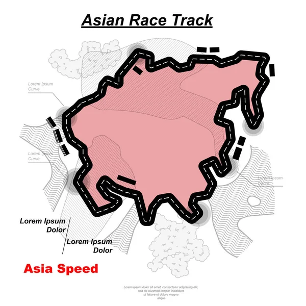 Asiatische Gleisstraße — Stockvektor