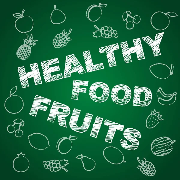 Quadro negro de frutas saudáveis — Vetor de Stock