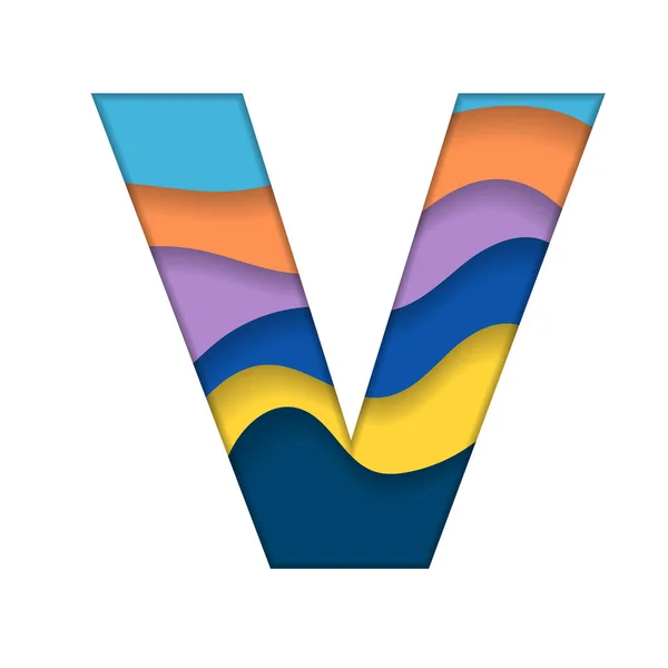 Färgglada bokstaven V — Stock vektor