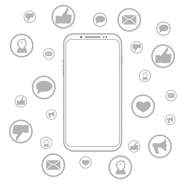 Mobilní telefon sociální média — Stockový vektor