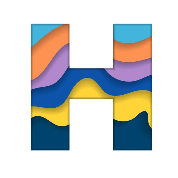 Lettre colorée H — Image vectorielle