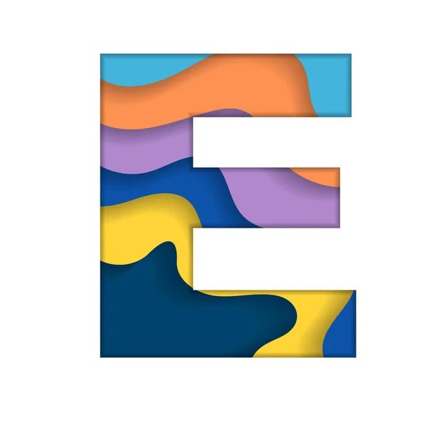 Lettre colorée E — Image vectorielle