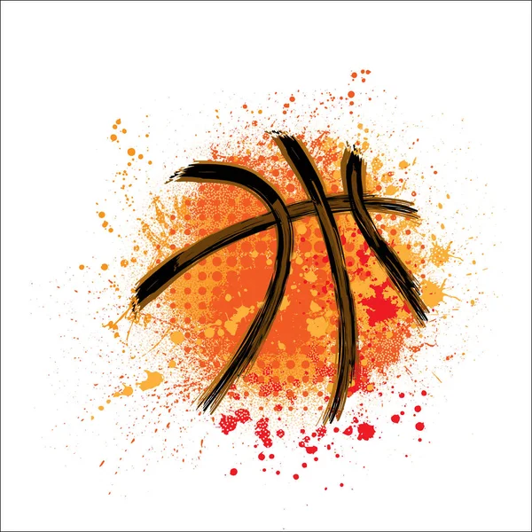 Basketball orange fond grunge — Image vectorielle