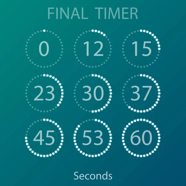Countdown cirkels timers instellen — Stockvector